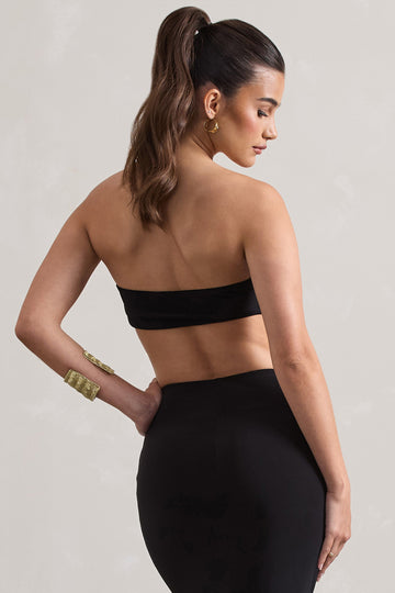 Vada Black Bandeau Crop Top